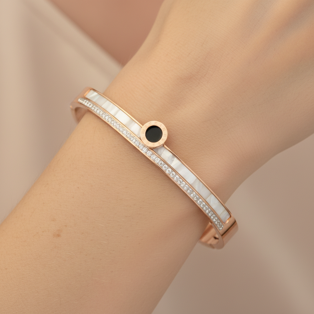 Rose Gold Plated Halo Crystal Bracelet