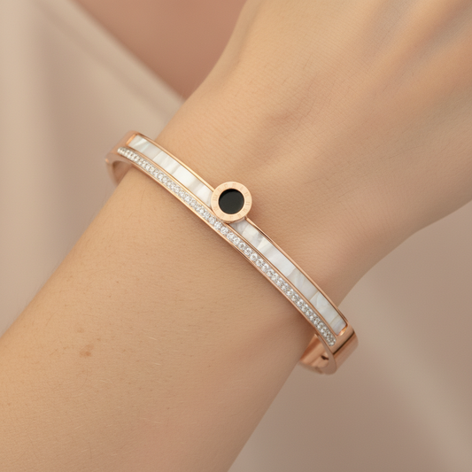 Rose Gold Plated Halo Crystal Bracelet