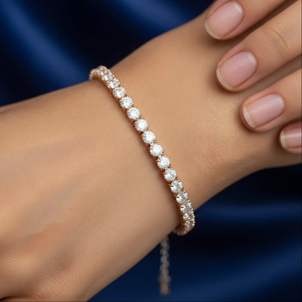 Minimal Round Crystal Western Flexible Bracelet