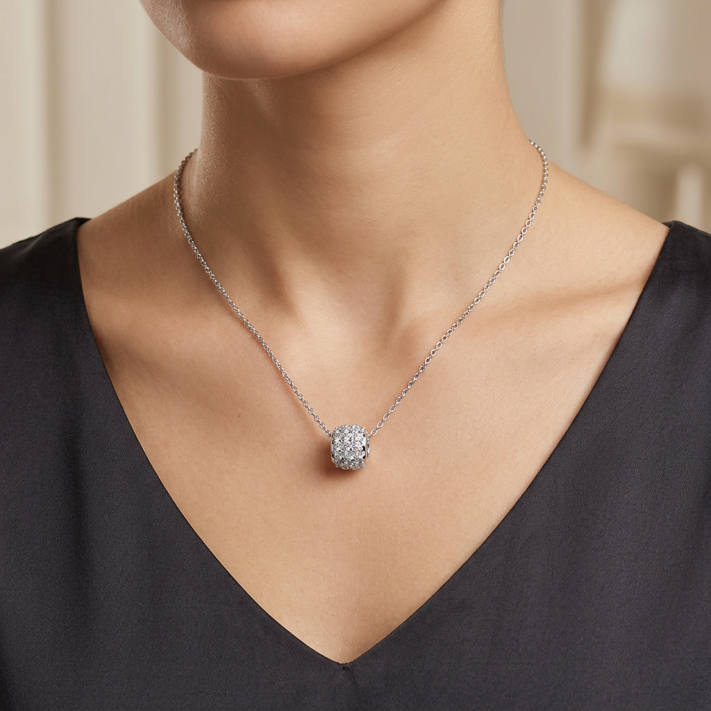 Crystal Beaded Charm Necklace for Women