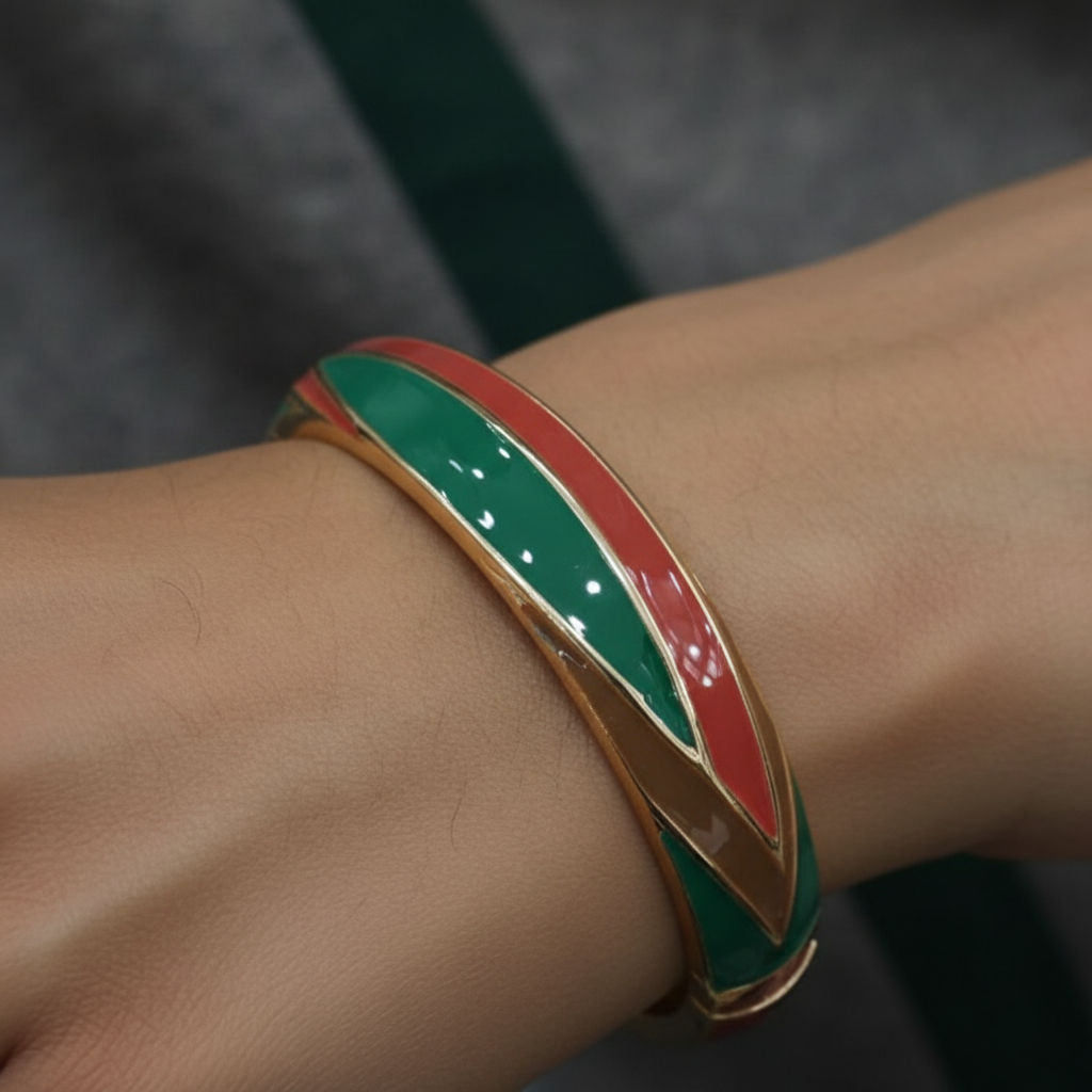 Sleek Stripe Meenakari Kada for Women