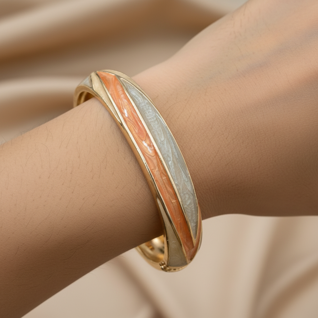 Sleek Stripe Meenakari Kada for Women