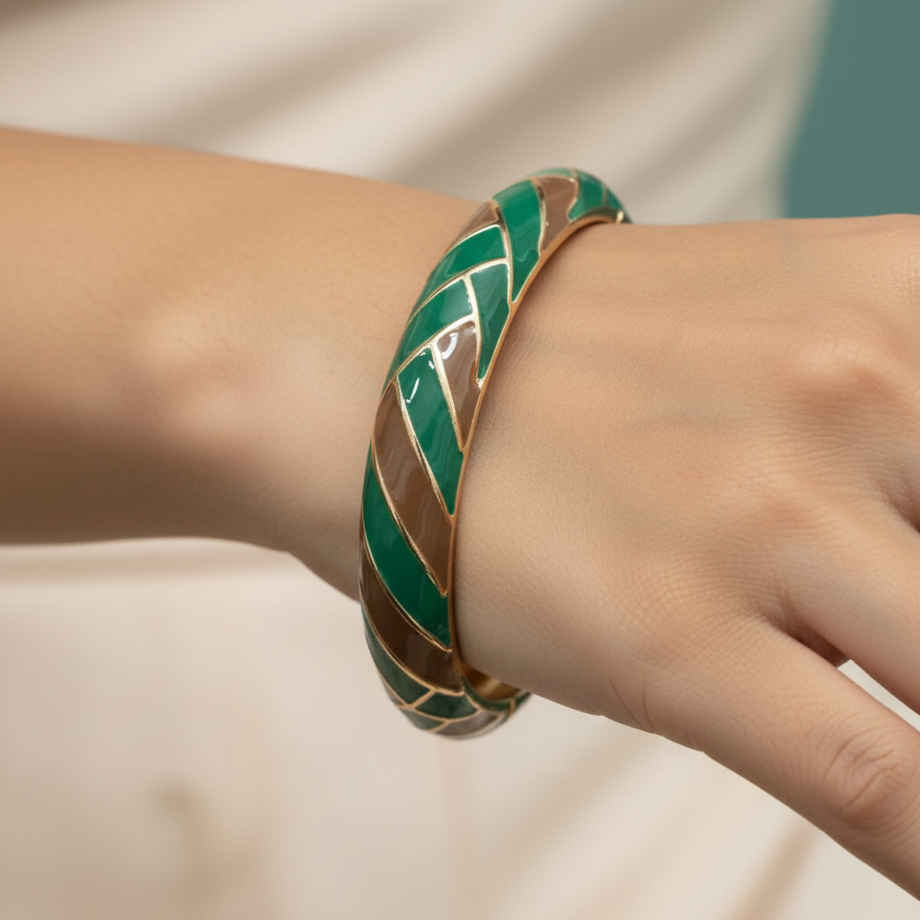 Geometric Mosaic Meenakari Kada for Women