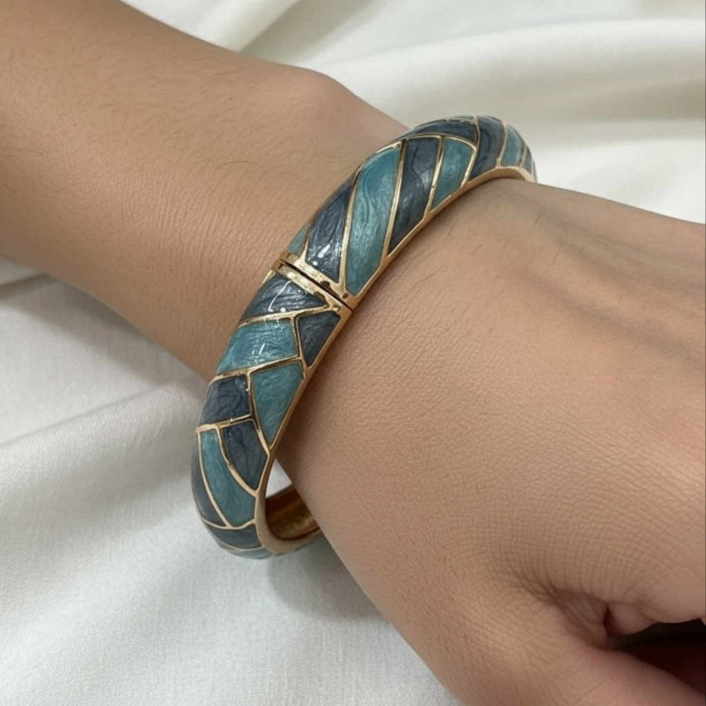 Geometric Mosaic Meenakari Kada for Women