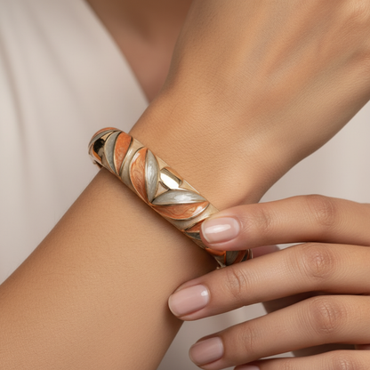 Traditional Leaf Design Meenakari Kada for Women