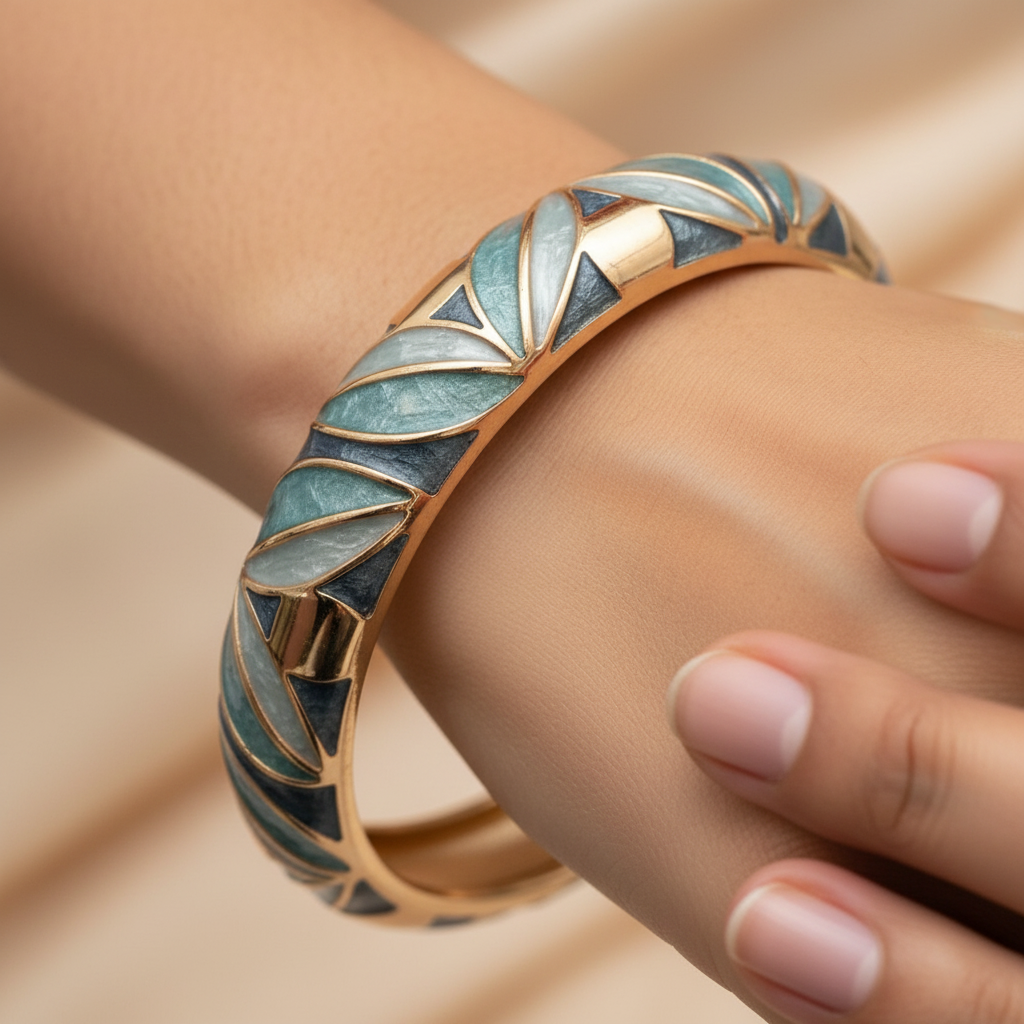 Traditional Leaf Design Meenakari Kada for Women