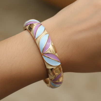 Traditional Leaf Design Meenakari Kada for Women
