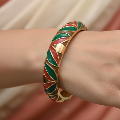 Traditional Leaf Design Meenakari Kada for Women