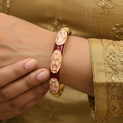 Elegant Western Minakari Openable Bracelet Enamel Kada for Kids