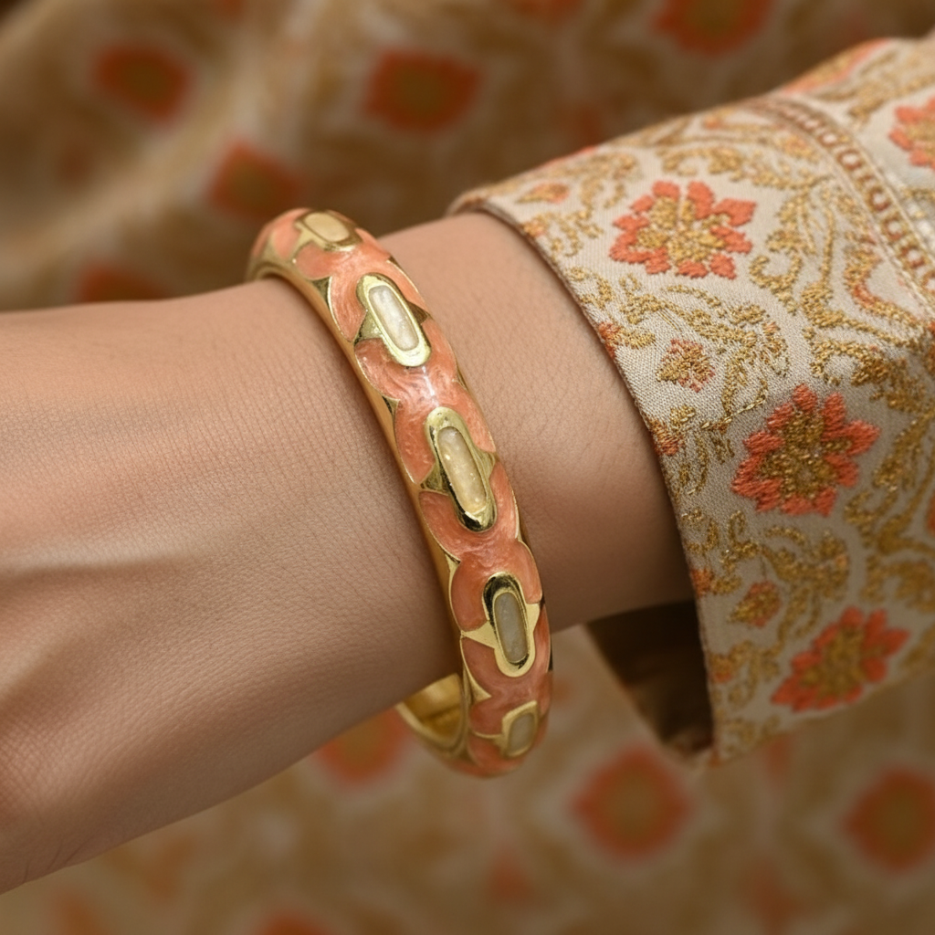 gold Enamel Charm Bracelet for Kids