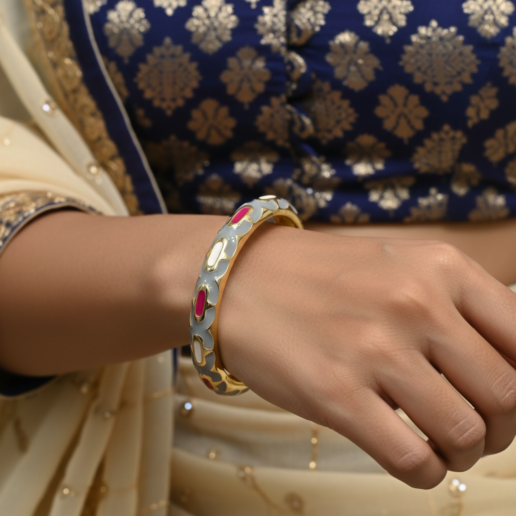 gold Enamel Charm Bracelet for Kids