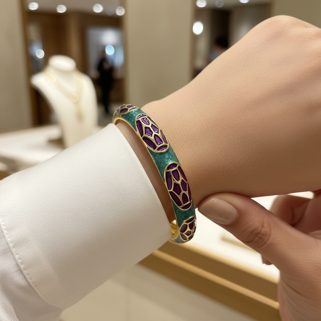 Elegant Western Minakari Openable Bracelet Enamel Kada for Kids