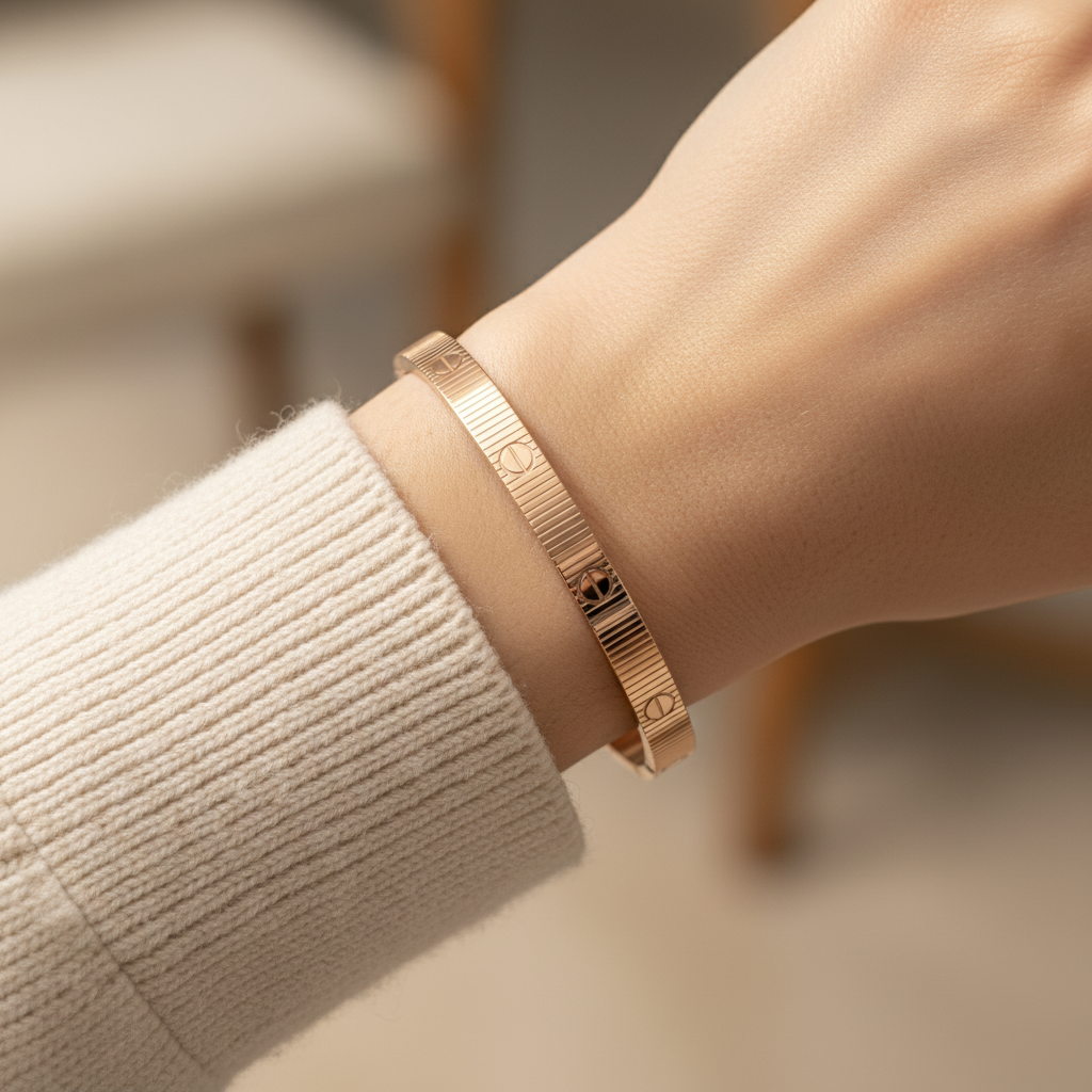 Textured Screw Design Bracelet for Women