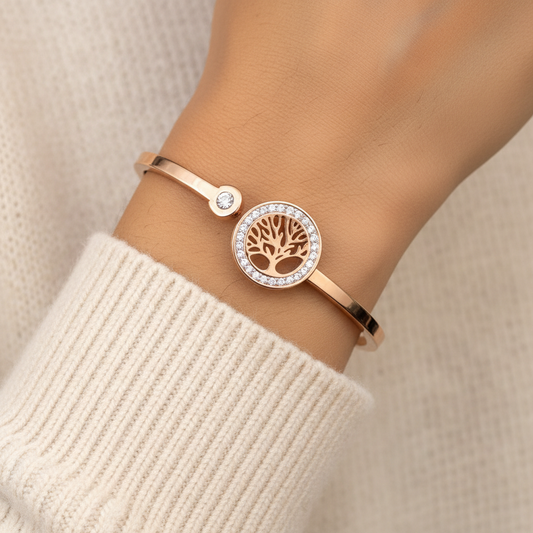 Rose Gold Tree of Life Bracelet for Women