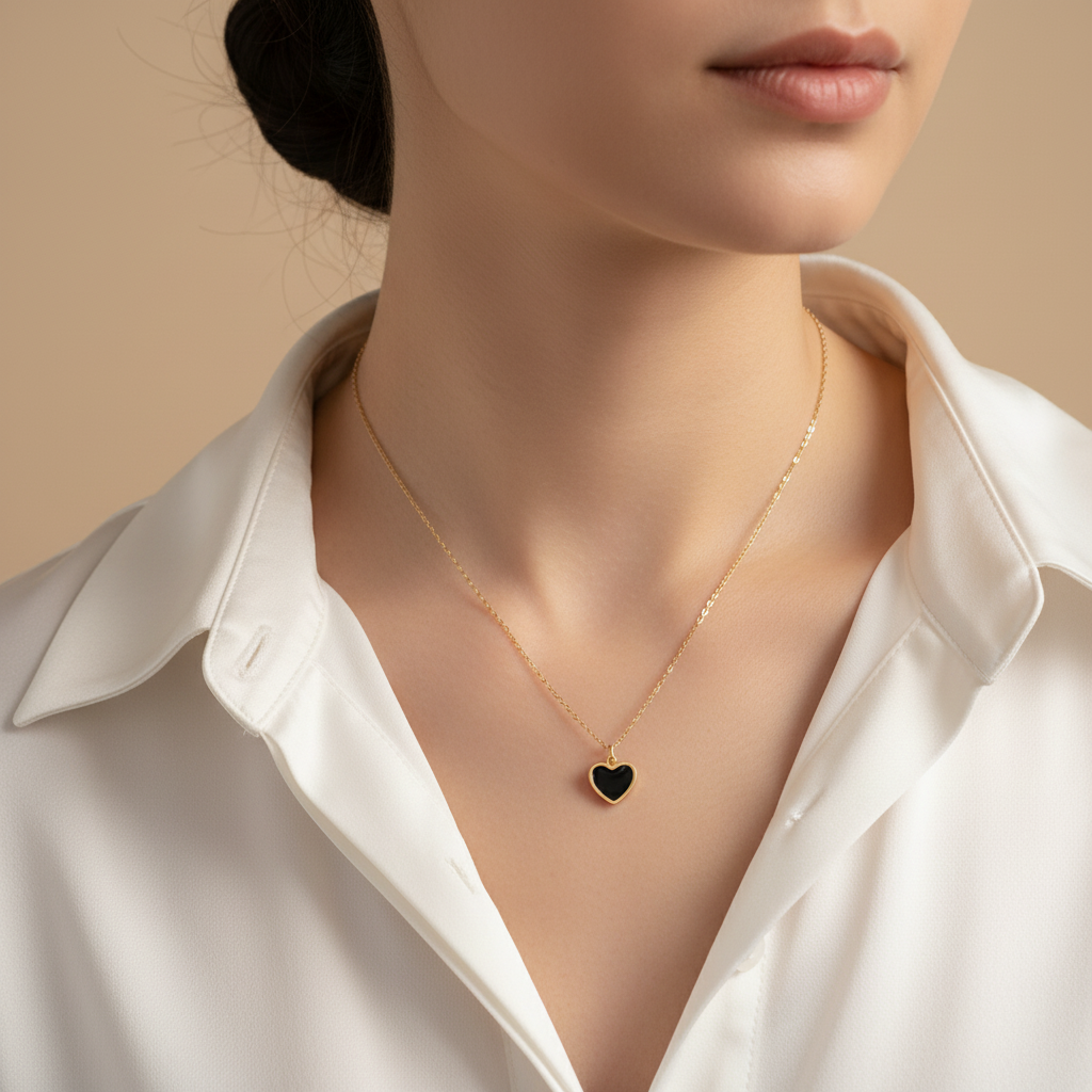 Rose Gold Heart Chain Pendant Necklace for Women