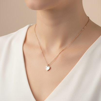 Rose Gold Clover Charm Pendant Necklace for Women