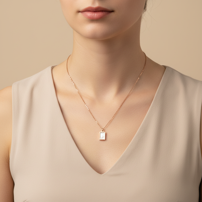 Rose Gold Clover Charm Pendant Necklace for Women