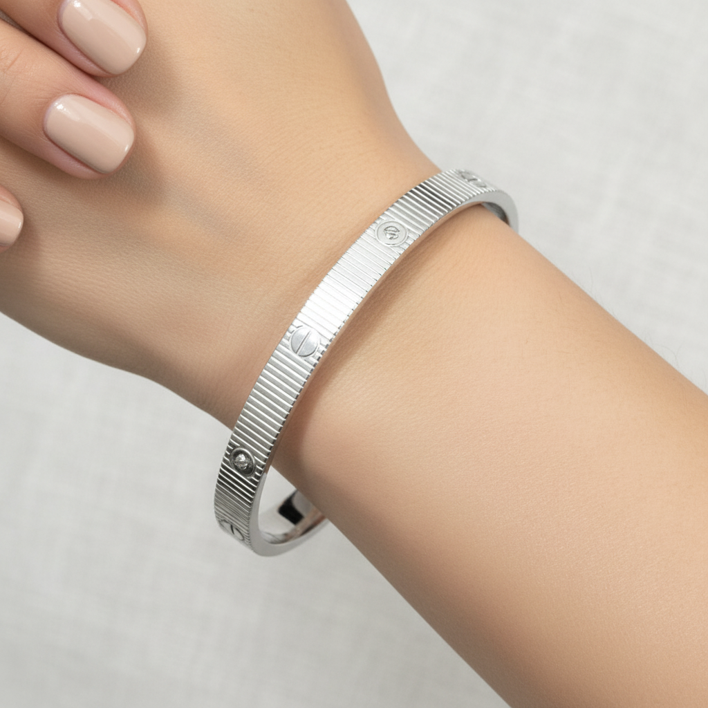 Textured Slim Bracelet for Women