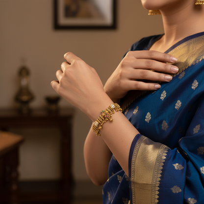 Traditional Gold Plated Kundan Bracelet for Women