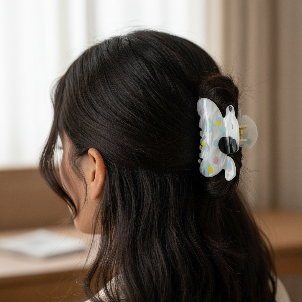 Minimal Cute Animal Hair Claw Clip for Women