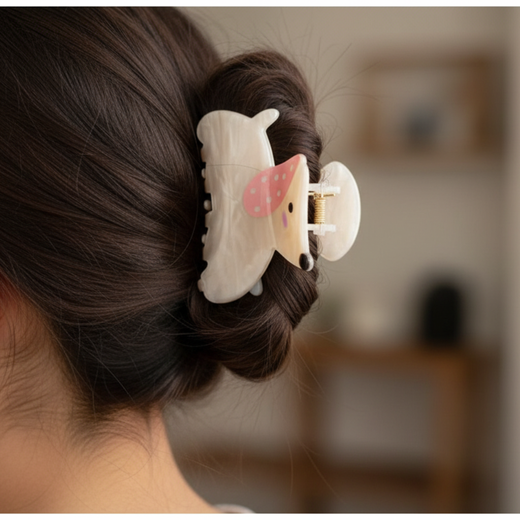 Minimal Cute Animal Hair Claw Clip for Women