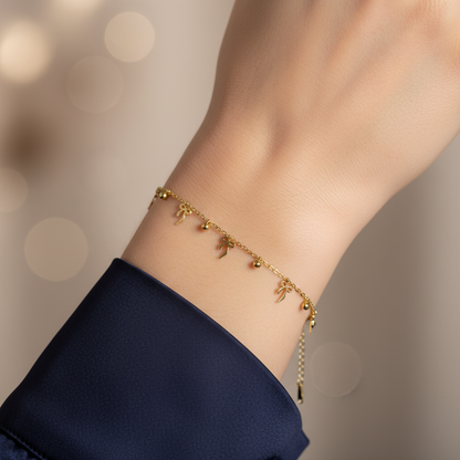Dainty Gold Charm Bracelet for Women