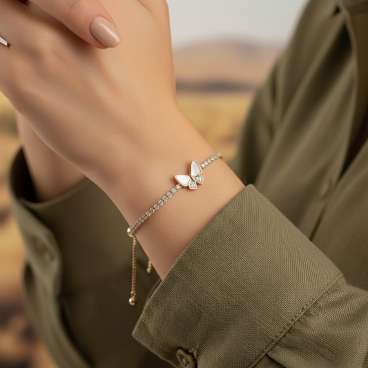 Butterfly Zircon Adjustable Bracelet for Women