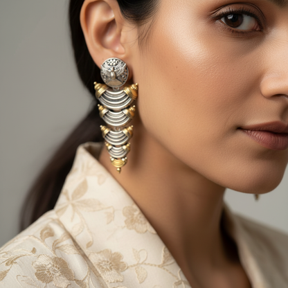 Dual Tone Antique Statement Dangler