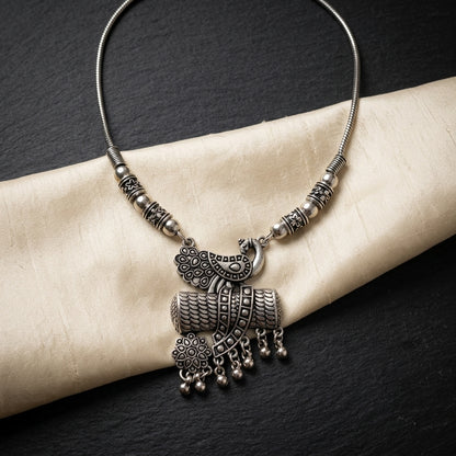 Traditional Peacock Oxidised Necklace for Women| Lady Zone