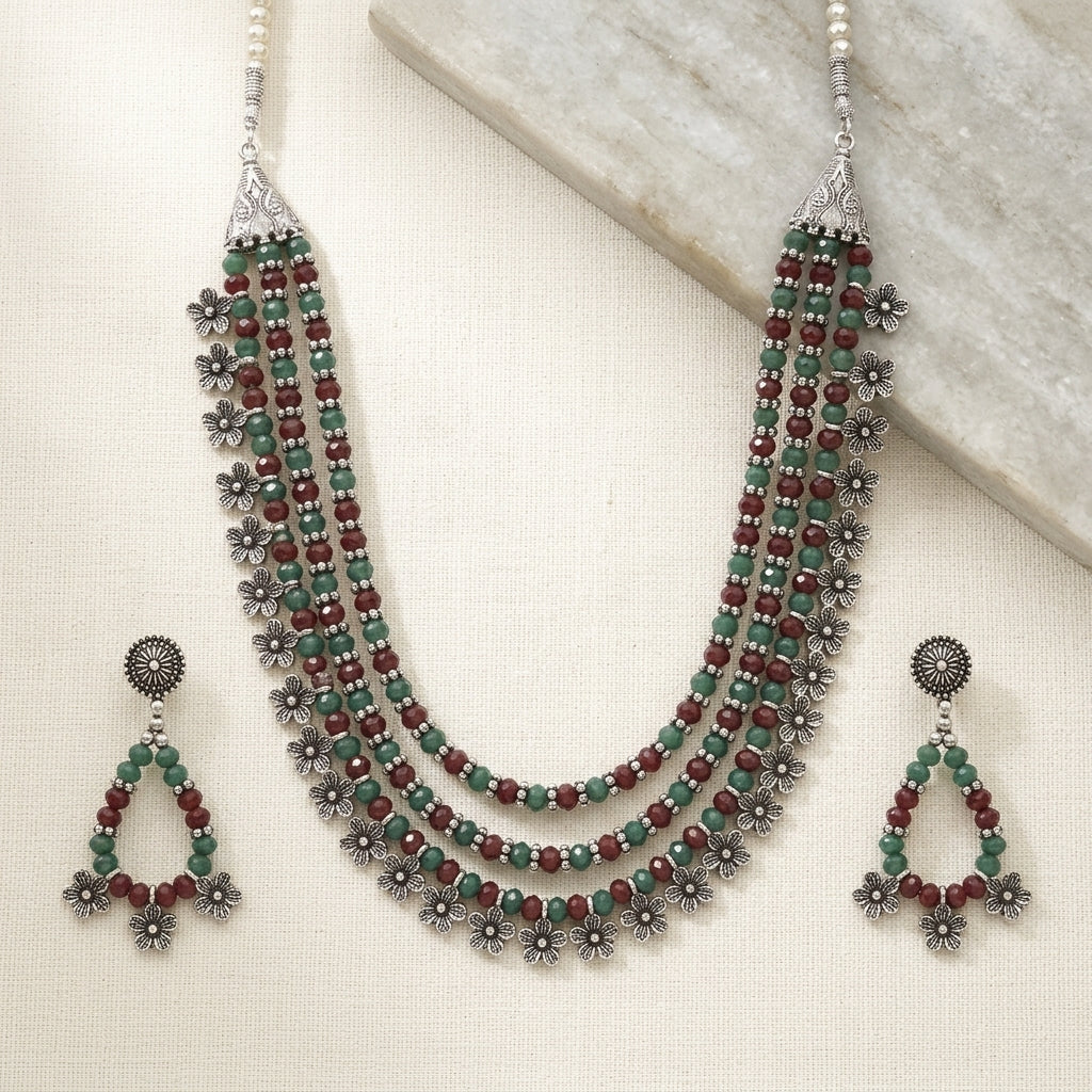 Oxidised Traditional Necklace Set for Women | Lady Zone
