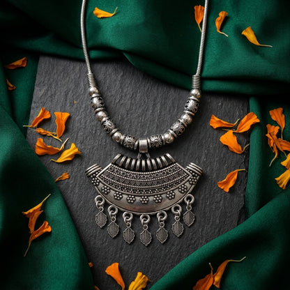 Traditional Oxidised Statement Pendant Necklace for Women | Lady Zone