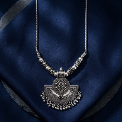 Vintage Oxidised Statement Pendant Necklace for Women | Lady Zone
