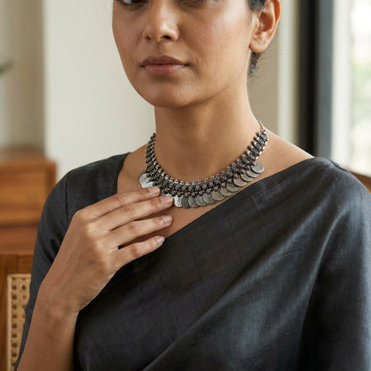 Oxidised Coin Tribal Necklace for Women | Lady Zone
