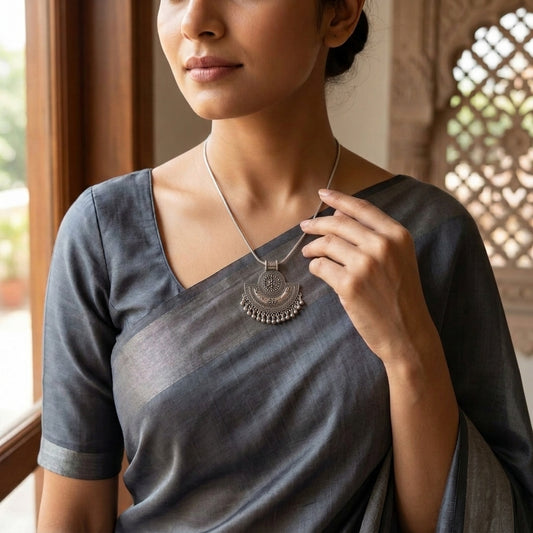 Vintage Oxidised Statement Pendant Necklace for Women | Lady Zone