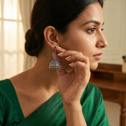 Classic Oxidised Jhumka Earrings for Women| Lady Zone
