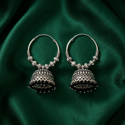 Oxidized Hoop Jhumka Earrings for Women | Lady Zone