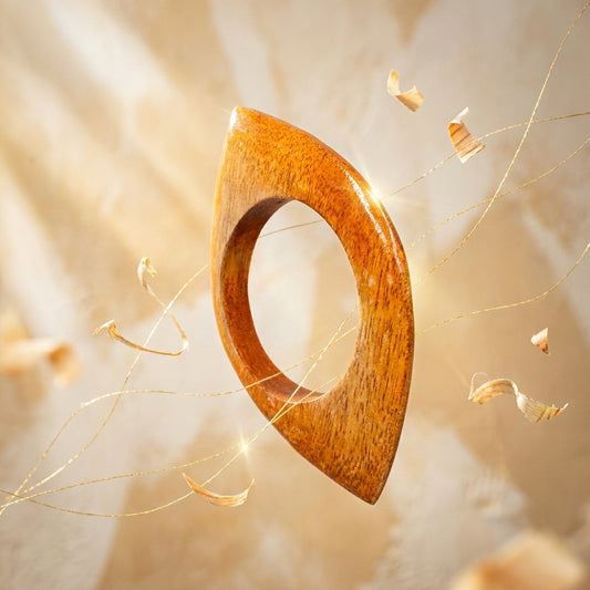 Handcrafted Geometric Wooden Bangle Bracelet | Lady Zone