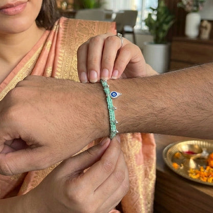 Evil Eye Drop Charm Rakhi