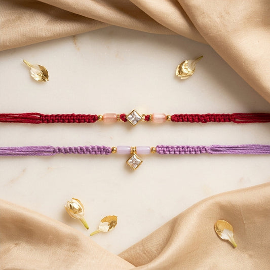Geometric Crystal Macrame Bhai Bhabhi Rakhi