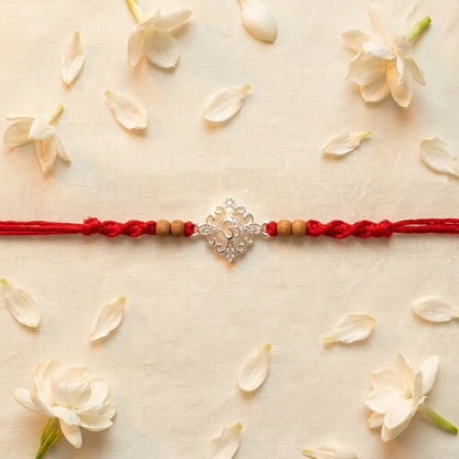 Filigree Om Silver-Tone Rakhi