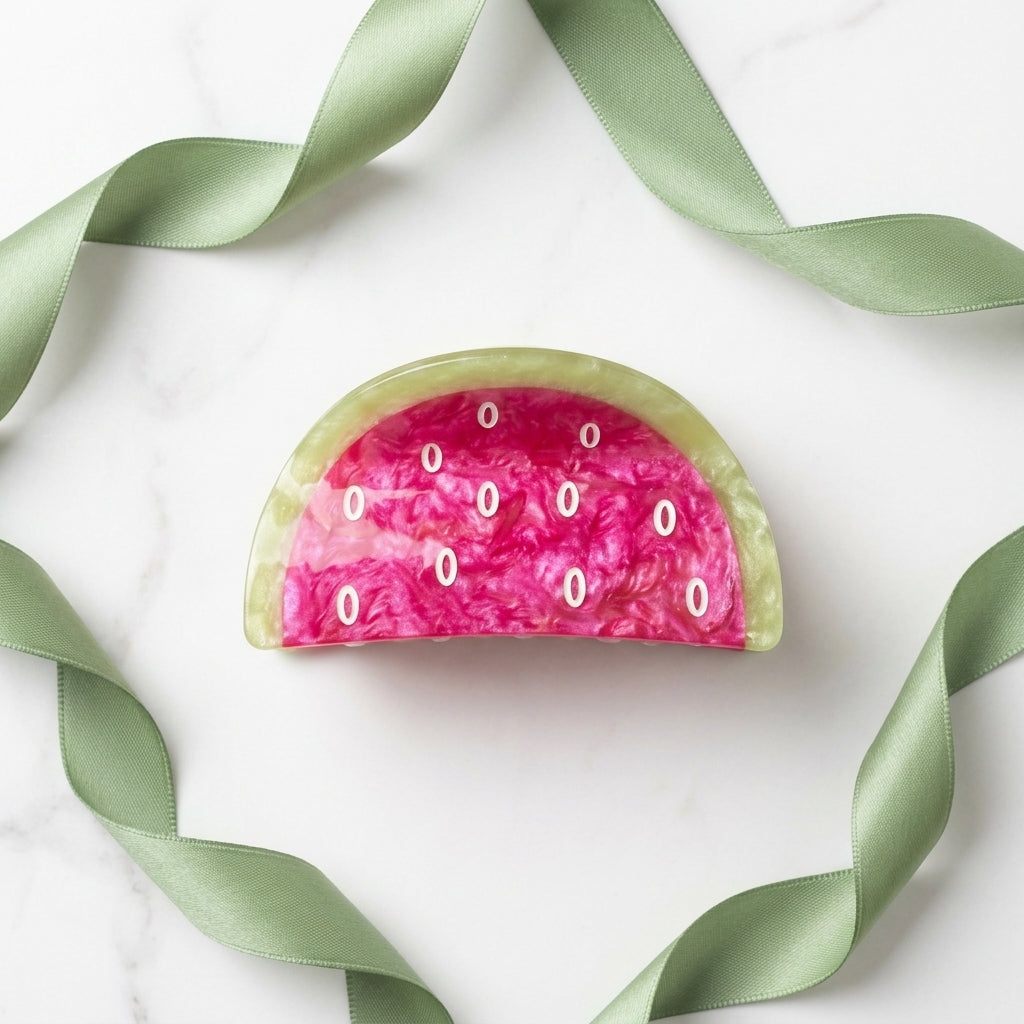 Watermelon Slice Cellulose Acetate Hair Claw