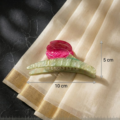Rosebud Cellulose Acetate Hair Claw