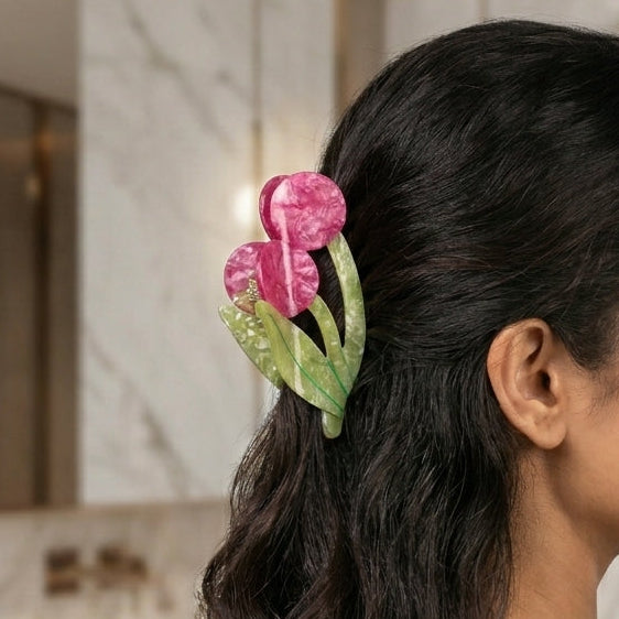 Tulip Cellulose Acetate Hair Claw