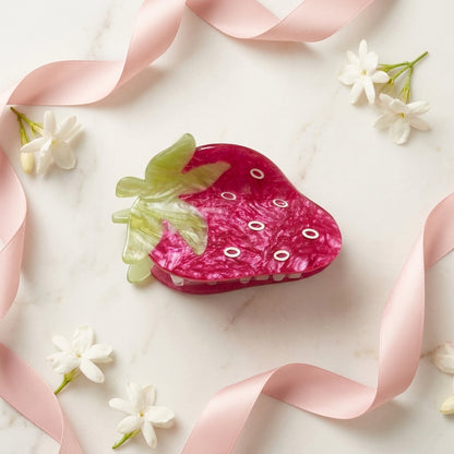 Strawberry Cellulose Acetate Hair Claw