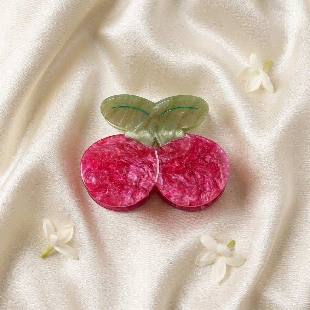 Cherry Cellulose Acetate Hair Claw
