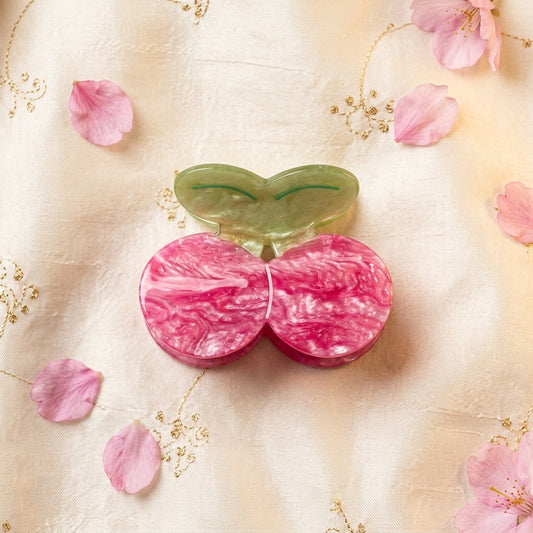 Cherry Cellulose Acetate Hair Claw