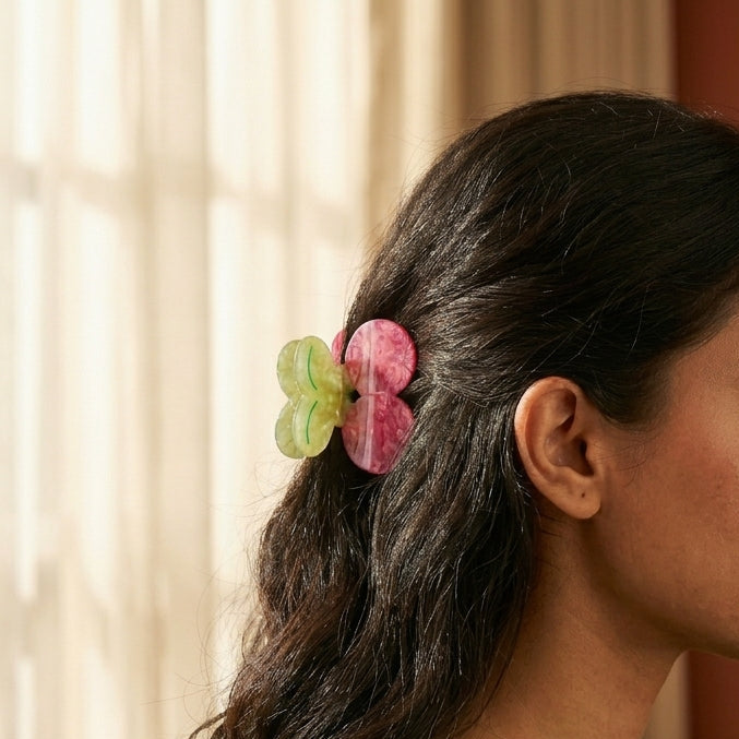 Cherry Cellulose Acetate Hair Claw