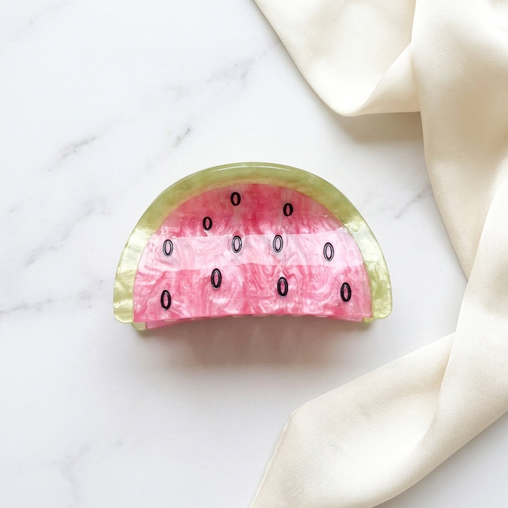 Watermelon Slice Cellulose Acetate Hair Claw