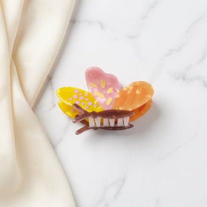 Multicolor Patterned Butterfly Cellulose Hair Claw