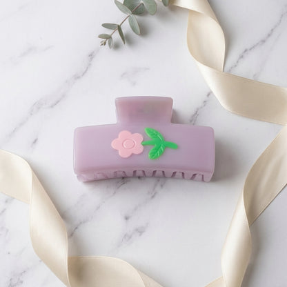 Floral Motif Cellulose Hair Claw